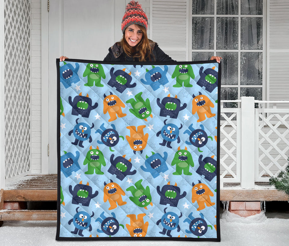 Alien Pattern Print Design 04 Premium Quilt