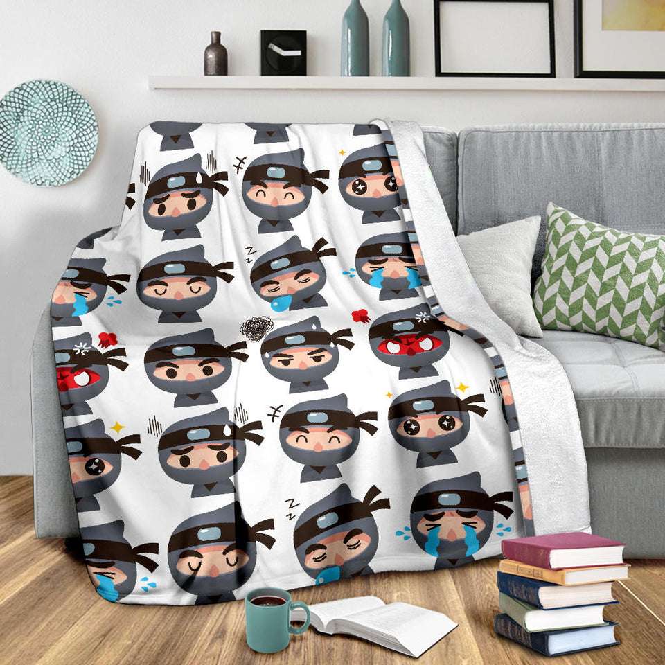 Cute Ninja Design Pattern Premium Blanket