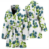 Blueberry White Background Women'S Bathrobe
