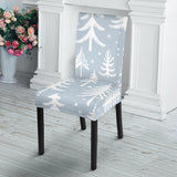 Christmas Tree Winter Forest Pattern Dining Chair Slipcover