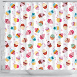Cake Cupcake Design Pattern Shower Curtain Fulfilled In US