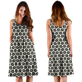 Coffee Bean Abstract Modern Pattern Sleeveless Midi Dress