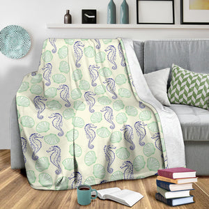 Seahorse Shell Pattern Premium Blanket