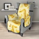 Saxophone cornet pattern yellow background Chair Cover Protector