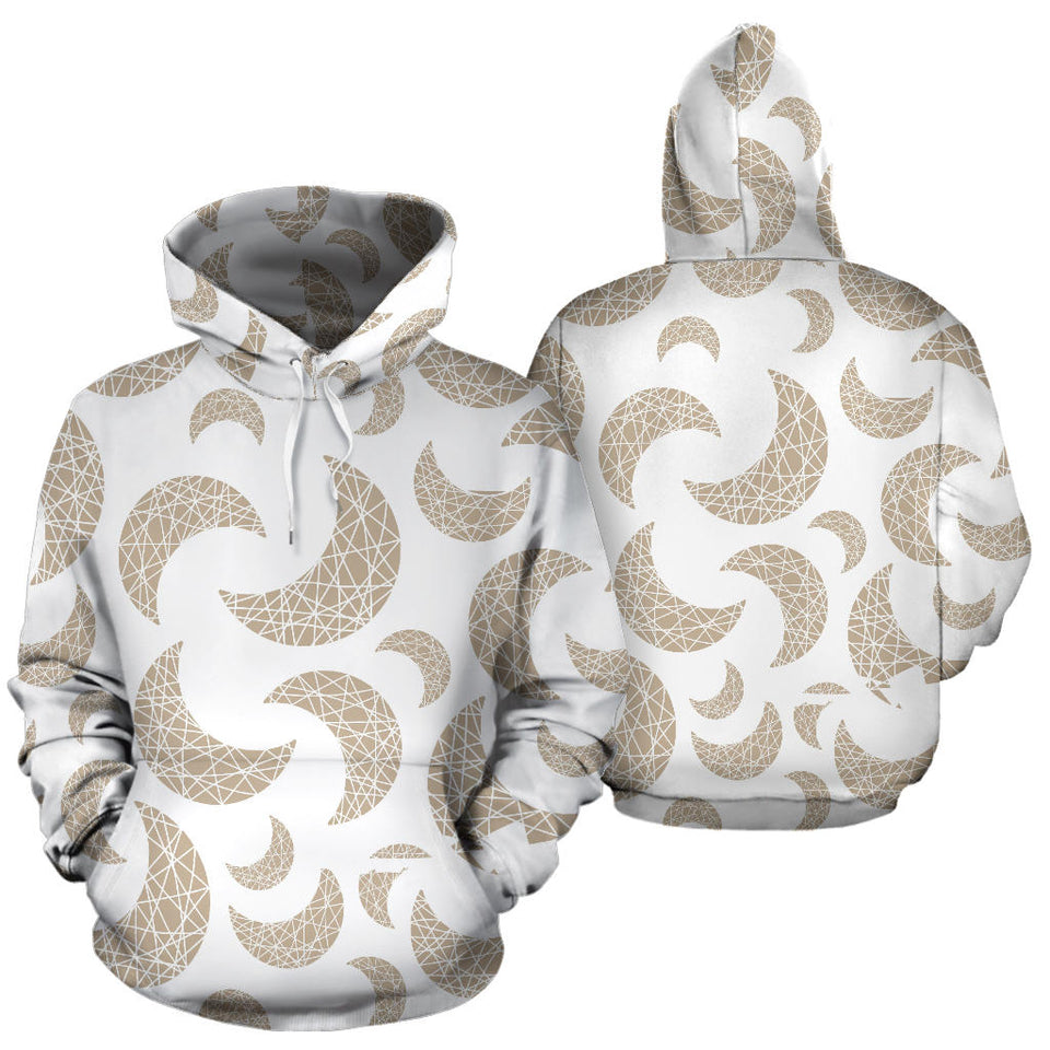 Cool Gold Moon Abstract Pattern Men Women Pullover Hoodie