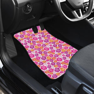 Hibiscus Pattern Print Design 01 Front Car Mats