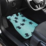 Sea Turtle With Blue Ocean Backgroud Front Car Mats