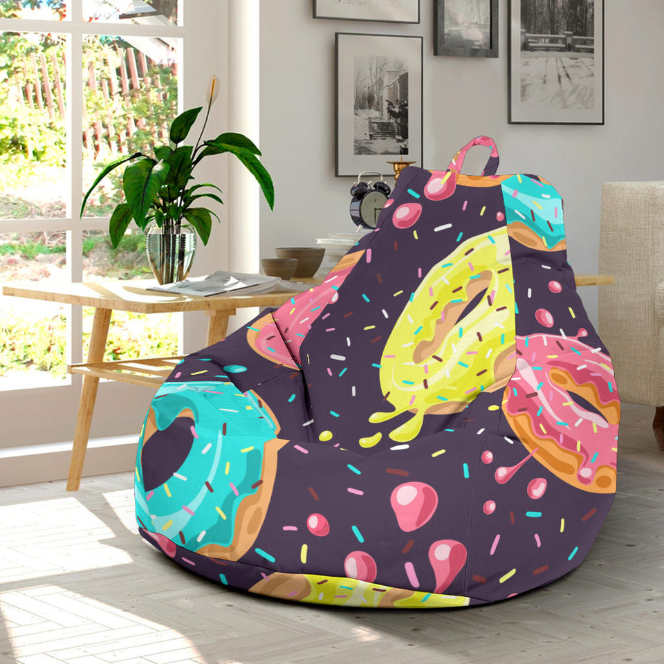 Colorful Donut Glaze Pattern Bean Bag Cover