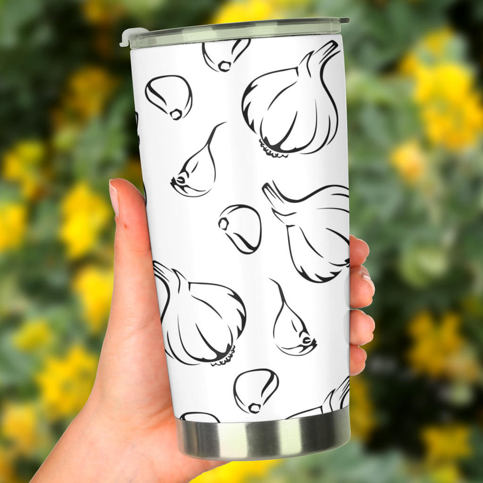 Garlic Pattern Black White Tumbler