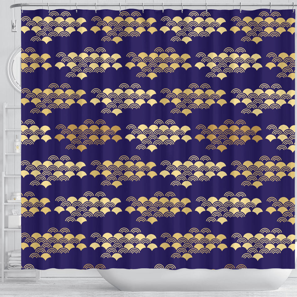 Beautiful Japanese Fan Pattern Shower Curtain Fulfilled In US