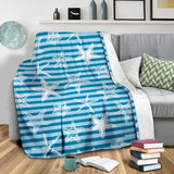 Starfish Blue Blackground Premium Blanket