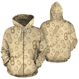 Hand Drawn Peanuts Pattern Zip Up Hoodie