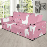 Llama Alpaca Pink Background Sofa Slipcover