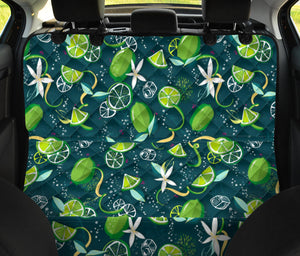 Lime Ice Flower Pattern Dog Car Seat Covers