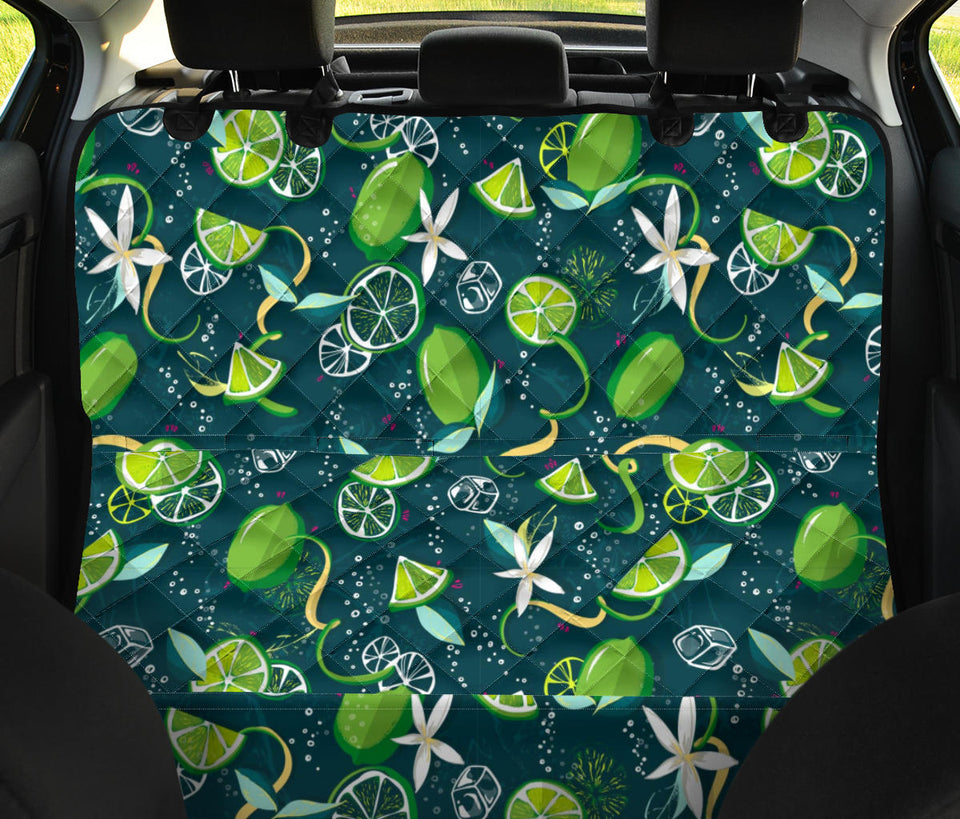 Lime Ice Flower Pattern Dog Car Seat Covers