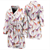 Giraffe Pattern Print Design 02 Men's Bathrobe