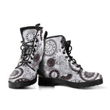 Classic Vintage Clock Pattern Leather Boots