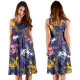 Koi Fish Carp Fish Pattern Sleeveless Midi Dress