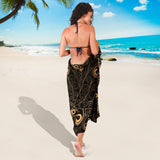 Gold Peacock Feather Pattern Sarong