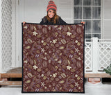 Coffee Bean Flower Pattern Premium Quilt