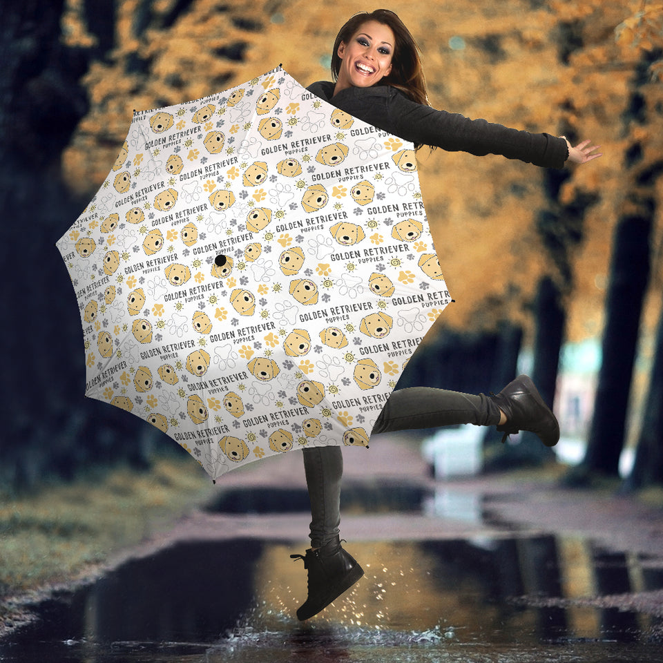 Golden Retriever Pattern Print Design 04 Umbrella