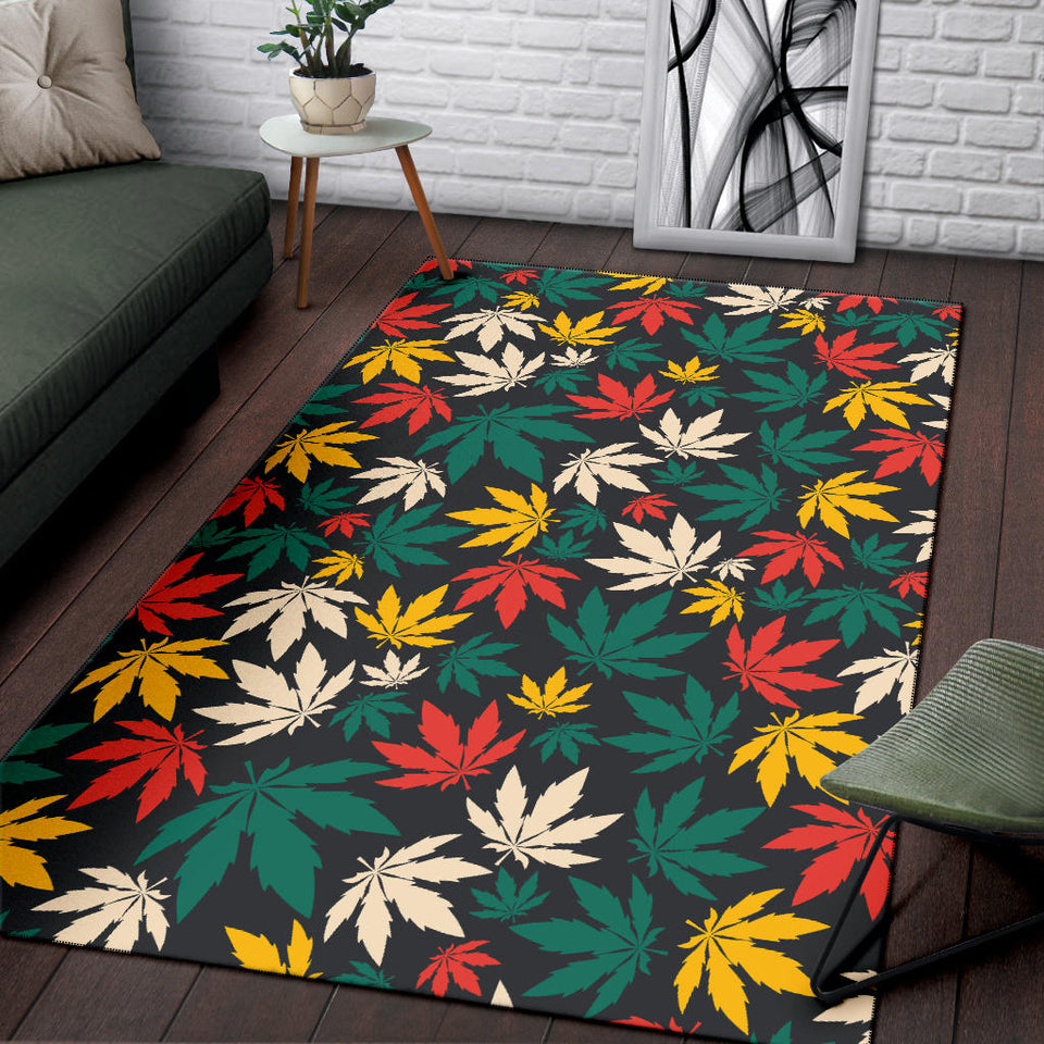 Canabis Marijuana Weed Pattern Print Design 02 Area Rug