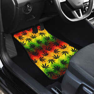 Canabis Marijuana Weed Pattern Print Design 03 Front Car Mats