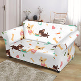 Cute Chihuahua Puppie Pattern Loveseat Couch Slipcover