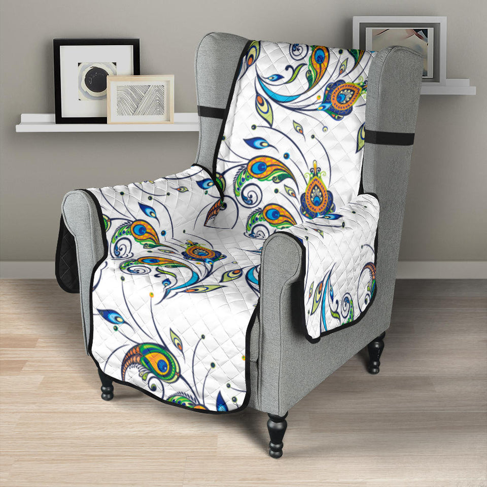 Peacock feather pattern Chair Cover Protector