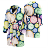 Colorful Clock Background Men'S Bathrobe