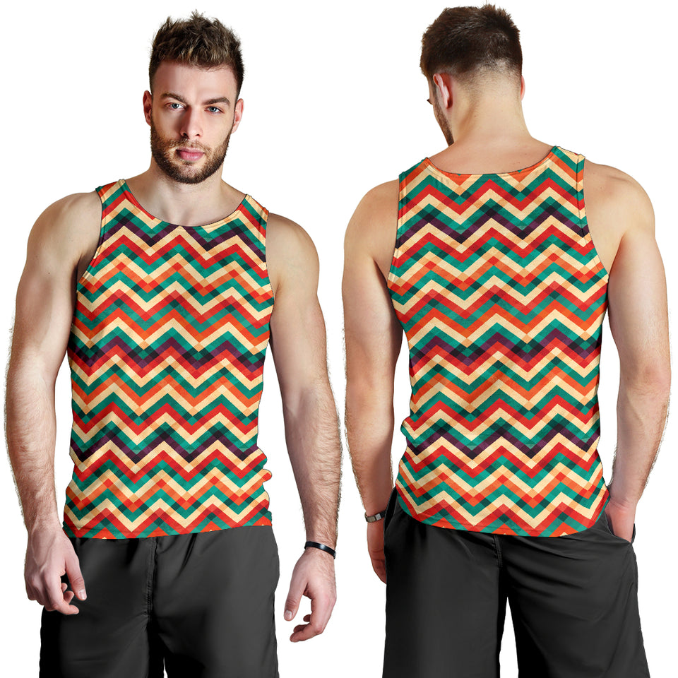 zigzag  chevron colorful pattern Men Tank Top