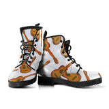 Paint Guitar Pattern Leather Boots