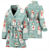 Cute Snowman Pattern Women'S Bathrobe