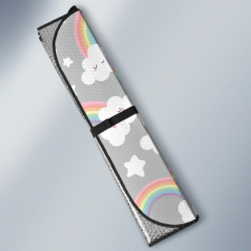 Cute Rainbow Clound Star Pattern Car Sun Shade