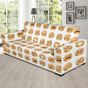 Hamburger Pattern Print Design 04 Sofa Slipcover