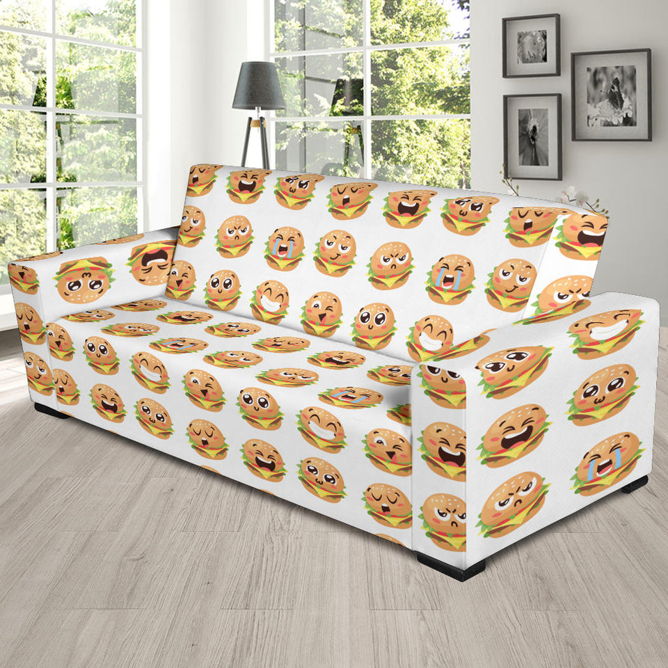 Hamburger Pattern Print Design 04 Sofa Slipcover