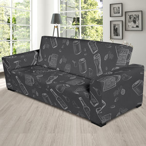Beer Hand Drawn Pattern Sofa Slipcover