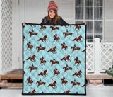 Horses Running Horses Rider Pattern Premium Quilt
