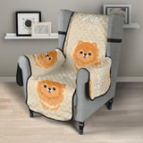 Cute brown pomeranian puppy Chair Cover Protector