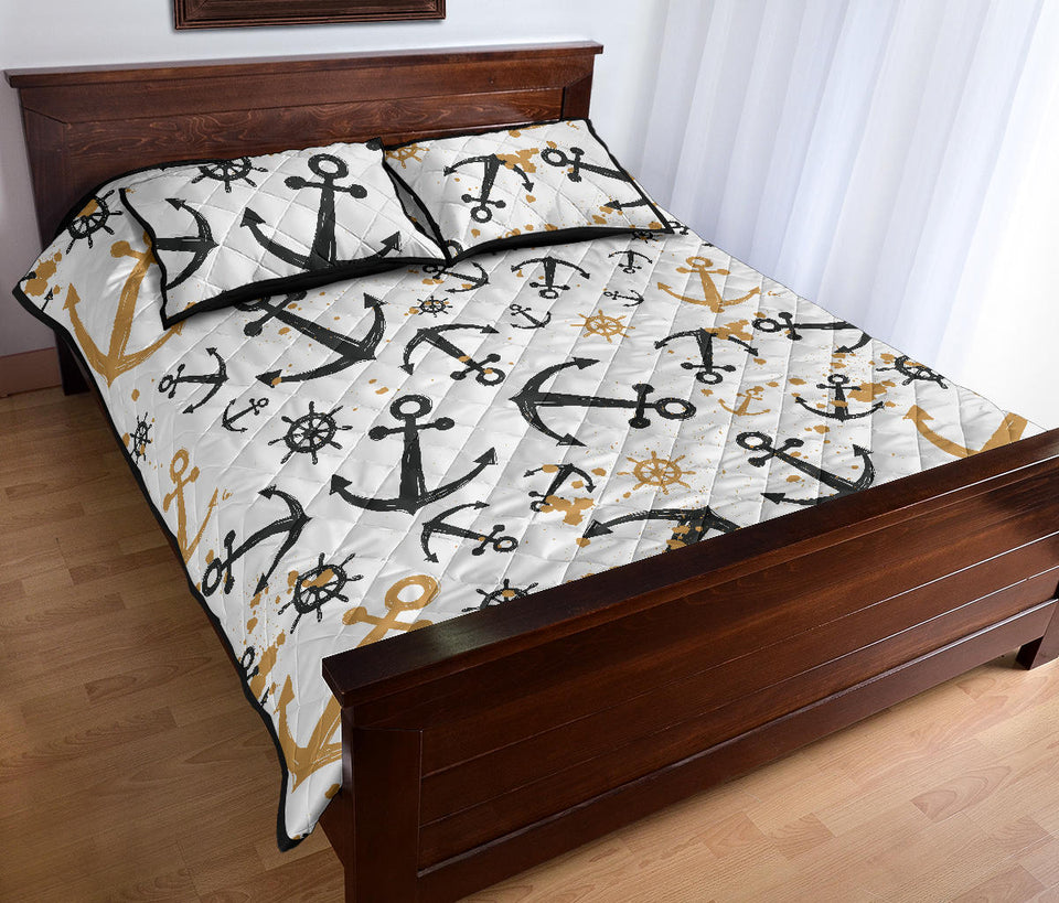 Anchors Rudders pattern Quilt Bed Set
