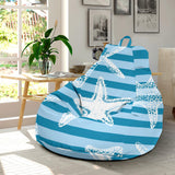Starfish Blue Blackground Bean Bag Cover