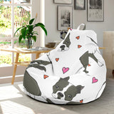 Boston Terrier Dog Hearts Vector Pattern Bean Bag Cover