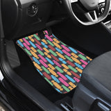 Skate Board Pattern Print Design 02 Front Car Mats