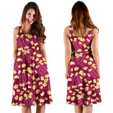Popcorn Pattern Print Design 02 Sleeveless Midi Dress