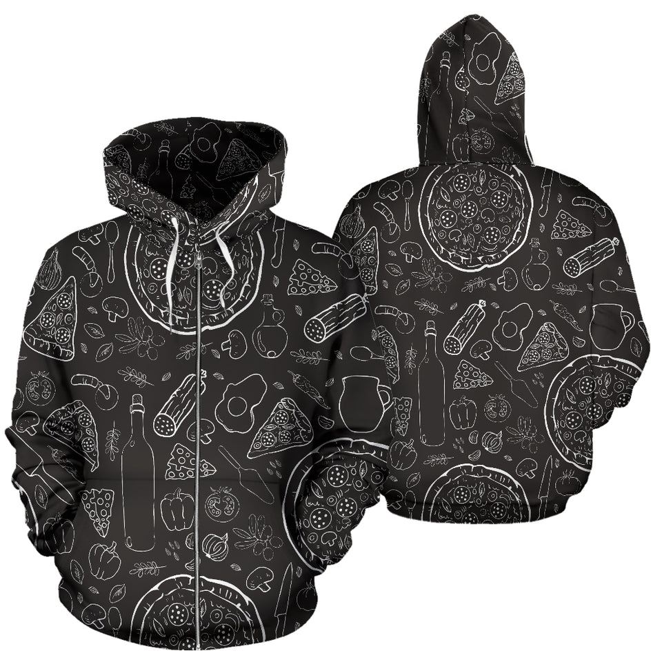 Pizza Pattern  Zip Up Hoodie
