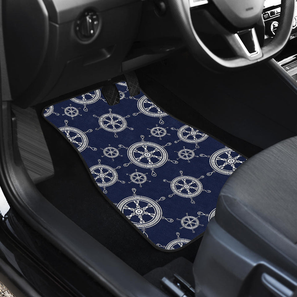 Nautical Steering Wheel Design Pattern Front Car Mats