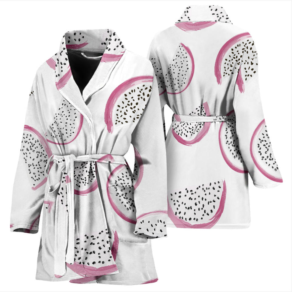 Dragon Fruit Pattern Women'S Bathrobe