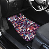 Elephant Indian Style Ornament Pattern Front And Back Car Mats