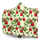 Red Apples Leaves Pattern Hooded Blanket