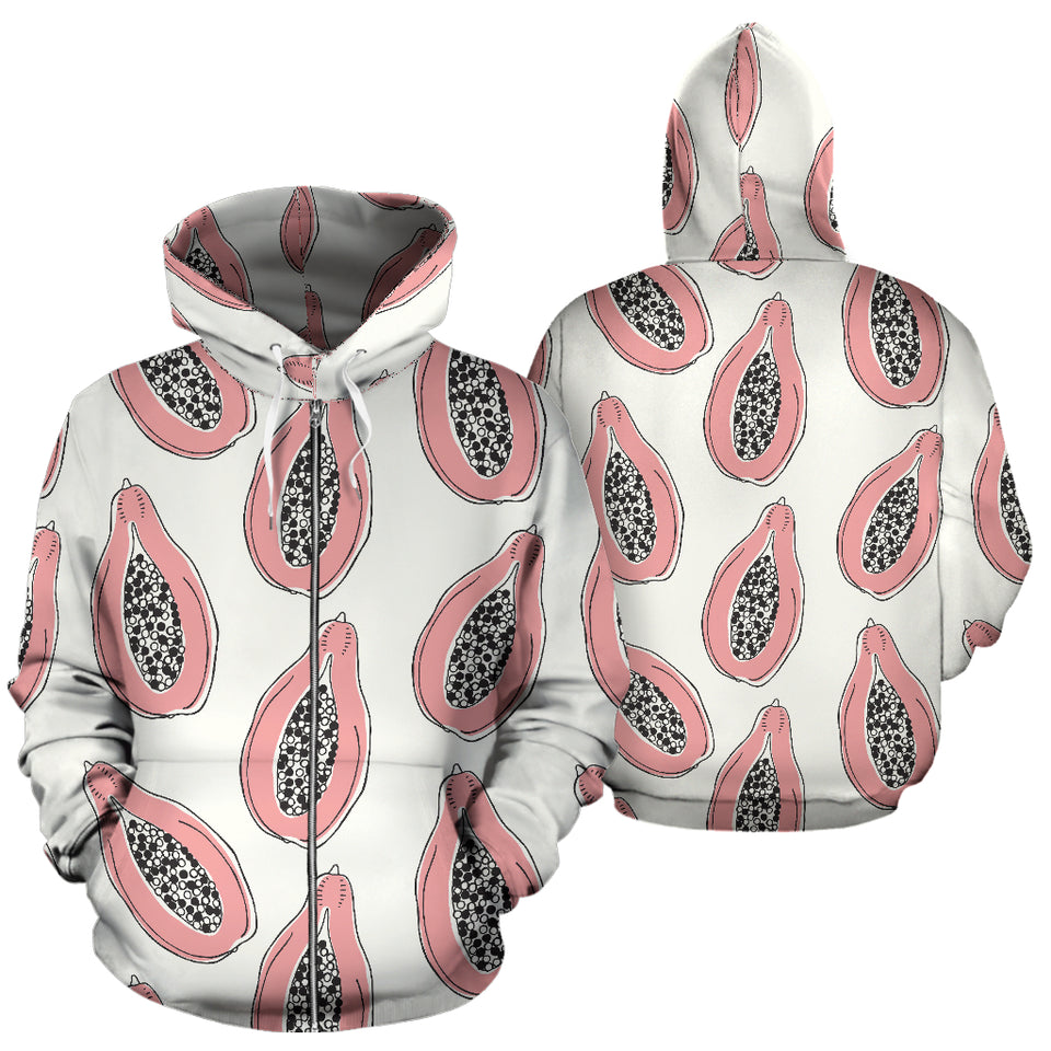 Papaya Pattern Zip Up Hoodie